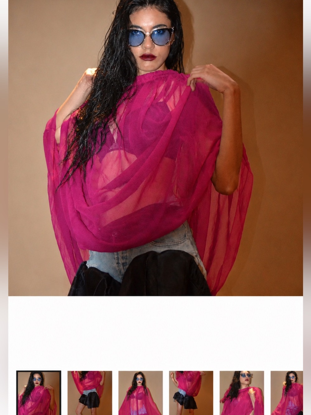 Summer pink  Sheer Pull Down Tunic (Free Size)